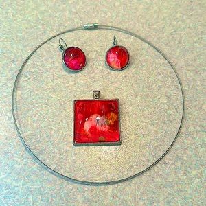 Jewelry earrings & necklace set